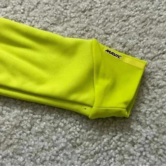 Mavic Women Biking Cycling Jacket Size Medium Yellow Full Zip Made In France - Picture 15 of 16